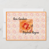 Abrikozenpap Hybride Roos Vloerbruiloft Kaart (Achterkant)