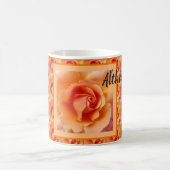 Abrikozenperzik Roos Flower Close-up Foto Koffiemok (Center)
