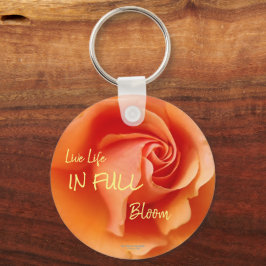 Abrikozenperzik Roos Flower Close-up Foto Sleutelhanger