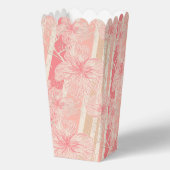 Abrikozenperzik roze bloemig gestreept patroon bedankdoosjes (Achterkant)