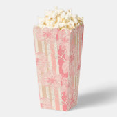 Abrikozenperzik roze bloemig gestreept patroon bedankdoosjes (Popped)