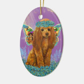 Abrikozenrood porselein — onbeschoft keramisch ornament (Links)