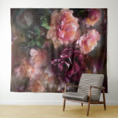  abrikozenRozen in de Waterverf Wandkleed (In Situ (horizontaal))