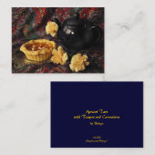 Abrikozentaart met theepot en anjers ATC Visitekaartje (Voorkant / Achterkant)