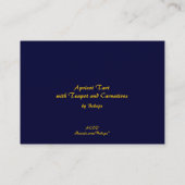 Abrikozentaart met theepot en anjers ATC Visitekaartje (Achterkant)