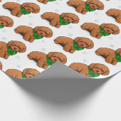 Abrikozenwieg in kerstboompapier cadeaupapier (Hoek)