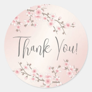 Abriot Cherry Blossom Bedankt Ronde Sticker