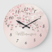Abriot Cherry Blossom Monogram Grote Klok (Voorkant)