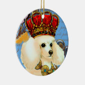 Abriot Cream Poodle King Kerstversiering Keramisch Ornament (Rechts)