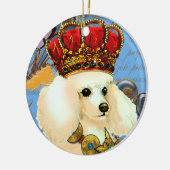 Abriot Cream Poodle King Kerstversiering Keramisch Ornament (Links)
