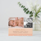 Abriot Gumdrop Baby Birth Aankondiging (Staand voorkant)