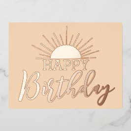 Abriot Happy Birthday Sunshine Roos Gold Folie Feestdagen Briefkaart