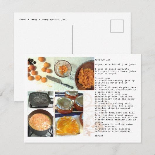 Abriot Jam Recipe Briefkaart (Voorkant / Achterkant)