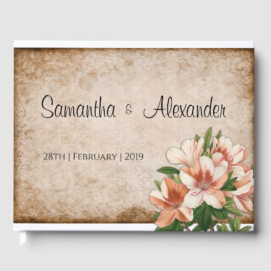 Abriot Lilies Vintage Wedding Gastenboek (Voorkant)