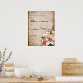  Abriot Lilies Wedding Welkom Poster (Keuken)