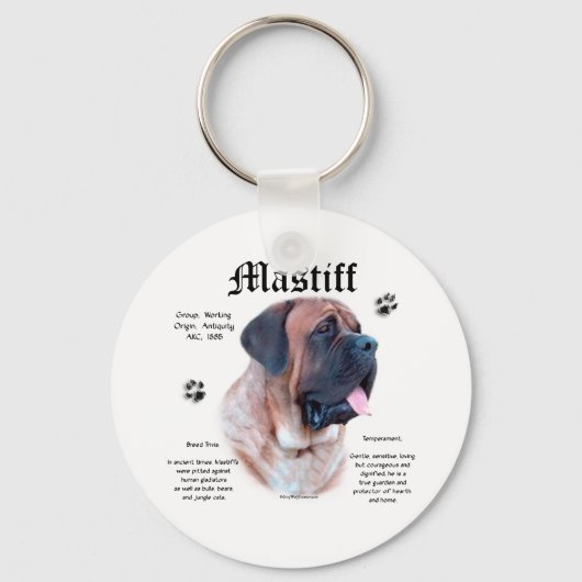 Abriot Mastiff History Sleutelhanger (Voorkant)