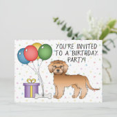 Abriot Mini Goldendoedle Cartoon Dog - Birthday Kaart (Staand voorkant)