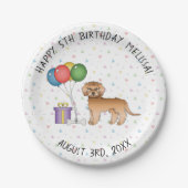 Abriot Mini Goldendoedle Cartoon Dog - Birthday Papieren Bordje (Voorkant)