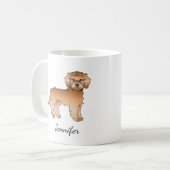Abriot Mini Goldendoedle Cartoon Dog & Name Koffiemok (Voorkant links)