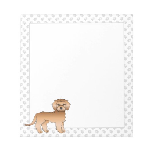 Abriot Mini Goldendoedle Cartoon Dog & Paws Notitieblok (Voorkant)