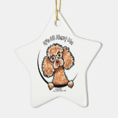 Abriot Speelgoed Miniature Poodle IAAM Keramisch Ornament (Links)