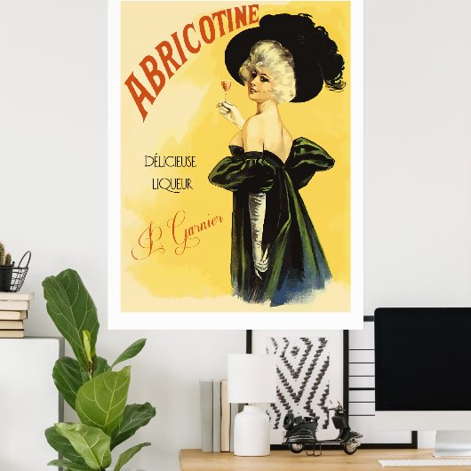 Abriotine (teruggezette  franse liquor-schijven) poster (Thuiskantoor)