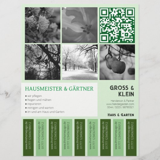 Abriss Flyer modern klar Gartenbau (Voorkant)