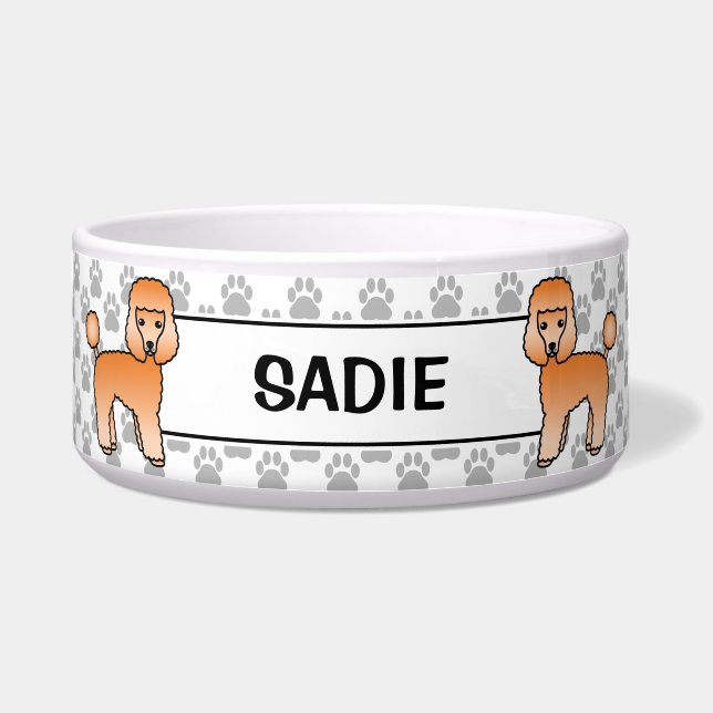 Abrite Speelgoed Poodle Cute Cartoon Dog & Name Voerbakje (Voorkant)