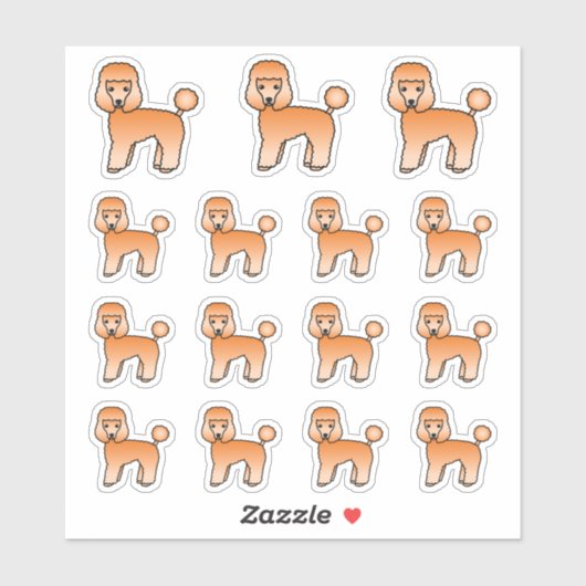 Abrite Speelgoed Poodle Cute-tekenhonden Sticker (Vel)