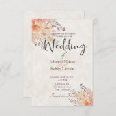 Abrite waterverf floral bruiloft kaart (Voorkant / Achterkant)