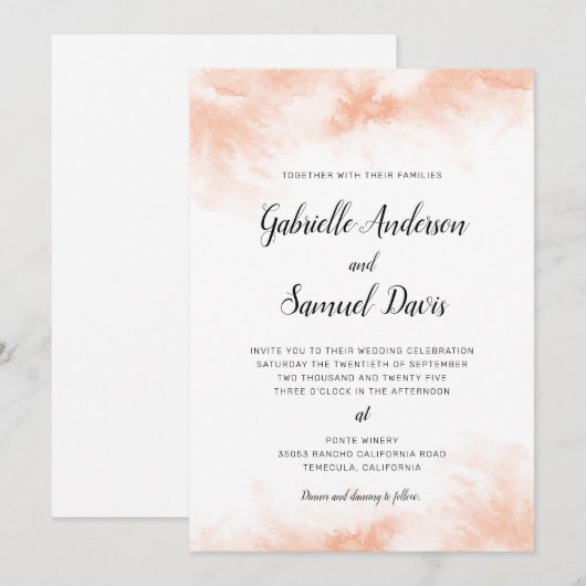 Abrite Waterverf handgeschreven kalligrafie bruilo (Voorkant / Achterkant)