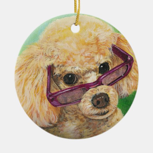 Abritish Poodle Ornament-kerstcadeau Keramisch Ornament (Voorkant)