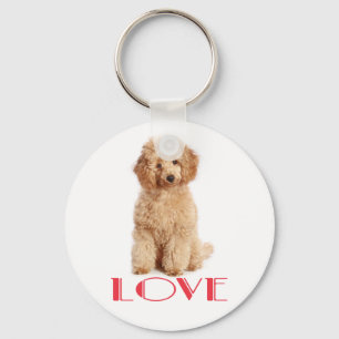Abritish Poodle Puppy Dog Red Love Sleutelhanger