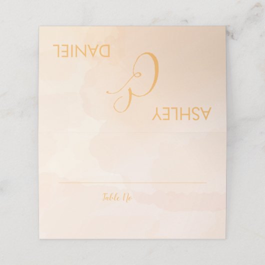 Abritish Waterverf bruiloft nummer plaats kaart Plaatskaartje (Buitenkant ongevouwen)