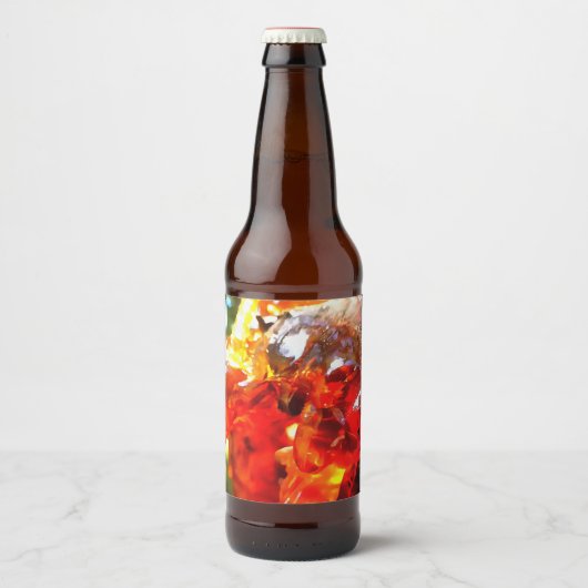 Abritostructuur Uitgelekte hars Abstracte Abstract Bier Etiket (Voorkant)
