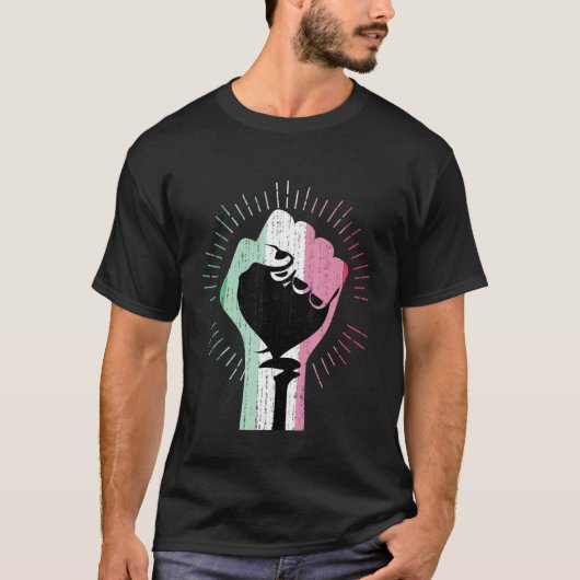 Abroseksualiteit Vlag Pride Fist Queer Lgbt Abrose T-shirt (Voorkant)