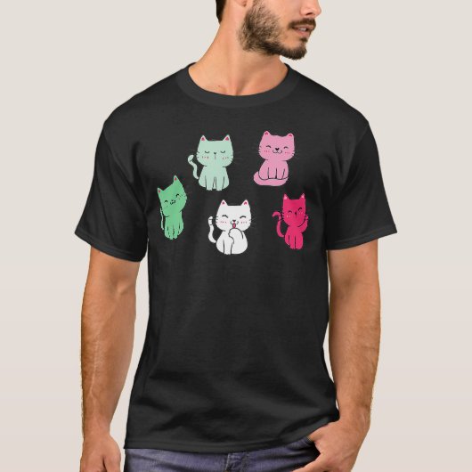 Abroseksueel Pride Kawaii Cat Abro Kittens LGBT LG T-shirt (Voorkant)