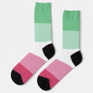 Abroseksueel Watermeloen Groen Roze Gestreept LGBT Sokken