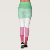 Abroseksueel Watermeloen Groen Roze Witte Streep L Leggings (Achterkant)