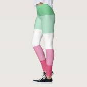 Abroseksueel Watermeloen Groen Roze Witte Streep L Leggings (Links)