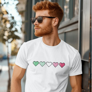 Abroseksuele vlag Pixel Hart T-shirt