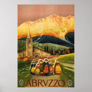 Abruzzen, Abrvzzo, italië Poster van de Vintage-re