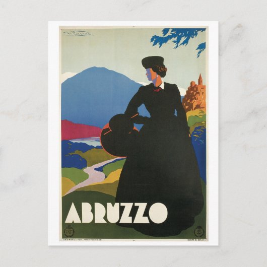 Abruzzen, Italië poster voor oldtimers Briefkaart (Voorkant)