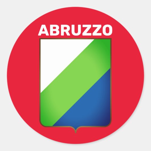 Abruzzen vlag (Italië) Ronde Sticker (Voorkant)
