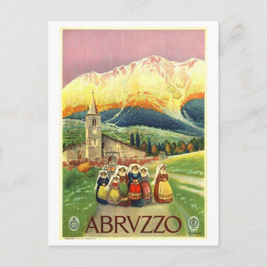  Abruzzo Italië Reisposter Briefkaart (Voorkant)