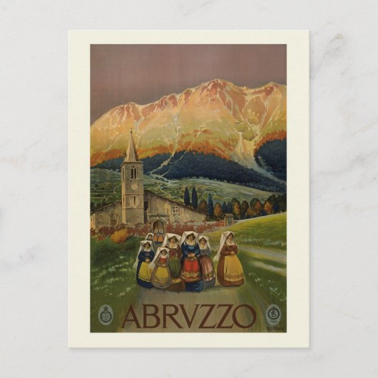  Abruzzo Italië Retro Italiaans Reizen Briefkaart (Voorkant)