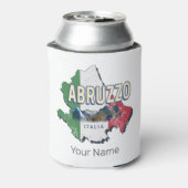 Abruzzo Italië Retro Regio Kaart  Souvenir Blikjeskoeler (Blikje Achterkant)