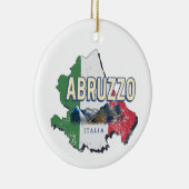 Abruzzo Italië Retro Regio Kaart Souvenir Keramisch Ornament (Rechts)