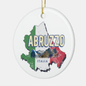 Abruzzo Italië Retro Regio Kaart Souvenir Keramisch Ornament (Links)