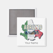 Abruzzo Italië Retro Regio Kaart  Souvenir Magneet (Voorkant / Achterkant)